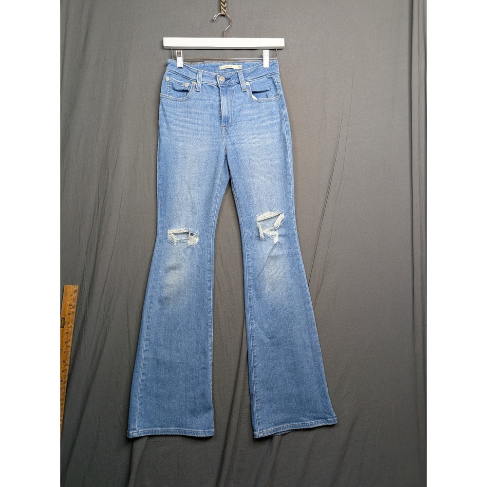 Levi Strauss & Co‎ Womens Size 26 Pockets High Rise Flare Denim Blue Jeans
